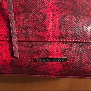 Rampage Bold Red Snakeskin Shoulder Bag